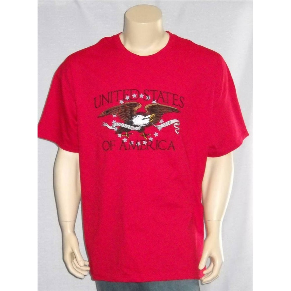 4th of July United States of America T SHIRT Mens Size XXL Red Patriotic Eagle
